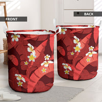 Red Banana Leaf Hawaii Laundry Basket Lau Maia Plumeria Tropical Summer Vibes