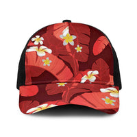 Red Banana Leaf Hawaii Baseball Net Cap Lau Maia Plumeria Tropical Summer Vibes