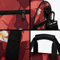 Red Banana Leaf Hawaii Duffle Bag Lau Maia Plumeria Tropical Summer Vibes
