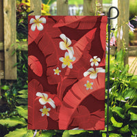 Red Banana Leaf Hawaii Garden Flag Lau Maia Plumeria Tropical Summer Vibes