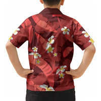 Red Banana Leaf Hawaii Hawaiian Shirt Lau Maia Plumeria Tropical Summer Vibes