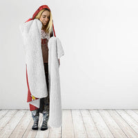 Red Banana Leaf Hawaii Hooded Blanket Lau Maia Plumeria Tropical Summer Vibes