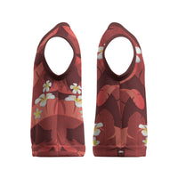 Red Banana Leaf Hawaii Christmas Knitted V-Neck Vest Lau Maia Plumeria Tropical Summer Vibes LT14 - Polynesian Pride