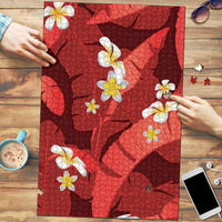 Red Banana Leaf Hawaii Puzzle Lau Maia Plumeria Tropical Summer Vibes