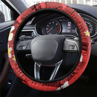 Red Banana Leaf Hawaii Steering Wheel Cover Lau Maia Plumeria Tropical Summer Vibes