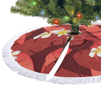 Red Banana Leaf Hawaii Tree Skirt Lau Maia Plumeria Tropical Summer Vibes LT14 - Polynesian Pride