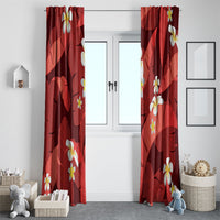 Red Banana Leaf Hawaii Window Curtain Lau Maia Plumeria Tropical Summer Vibes