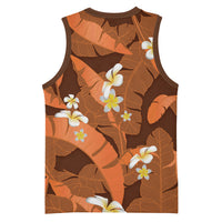 Orange Banana Leaf Hawaii Basketball Jersey Lau Maia Plumeria Tropical Summer Vibes