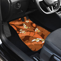 Orange Banana Leaf Hawaii Car Mats Lau Maia Plumeria Tropical Summer Vibes