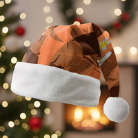 Orange Banana Leaf Hawaii Christmas Santa Hat Lau Maia Plumeria Tropical Summer Vibes LT14 Without Fur Orange - Polynesian Pride