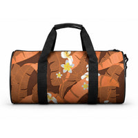 Orange Banana Leaf Hawaii Duffle Bag Lau Maia Plumeria Tropical Summer Vibes