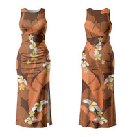 Orange Banana Leaf Hawaii Family Matching Tank Maxi Dress and Hawaiian Shirt Lau Maia Plumeria Tropical Summer Vibes