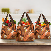 Orange Banana Leaf Hawaii Grocery Bag Lau Maia Plumeria Tropical Summer Vibes