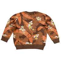 Orange Banana Leaf Hawaii Kid Ugly Christmas Sweater Lau Maia Plumeria Tropical Summer Vibes LT14 - Polynesian Pride