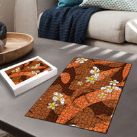 Orange Banana Leaf Hawaii Puzzle Lau Maia Plumeria Tropical Summer Vibes