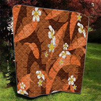 Orange Banana Leaf Hawaii Quilt Lau Maia Plumeria Tropical Summer Vibes