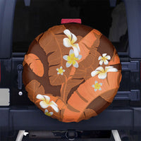 Orange Banana Leaf Hawaii Spare Tire Cover Lau Maia Plumeria Tropical Summer Vibes