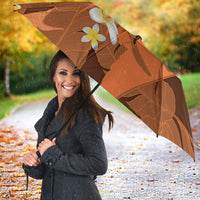 Orange Banana Leaf Hawaii Umbrella Lau Maia Plumeria Tropical Summer Vibes