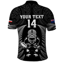 Custom New Zealand Aotearoa Rugby Polo Shirt NZ Tiki With Maori Fern World Cup Black Version LT14 - Polynesian Pride