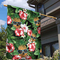 Pineapple Skull Aloha Hawaii Garden Flag Summer Vibes Tropical Seamless Pattern - Polynesian Pride