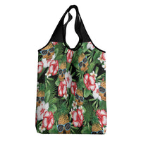 Pineapple Skull Aloha Hawaii Grocery Bag Summer Vibes Tropical Seamless Pattern - Polynesian Pride