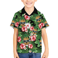 Pineapple Skull Aloha Hawaii Kid Hawaiian Shirt Summer Vibes Tropical Seamless Pattern - Polynesian Pride