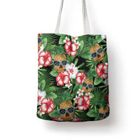 Pineapple Skull Aloha Hawaii Tote Bag Summer Vibes Tropical Seamless Pattern - Polynesian Pride