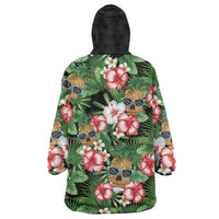 Pineapple Skull Aloha Hawaii Wearable Blanket Hoodie Summer Vibes Tropical Seamless Pattern - Polynesian Pride