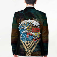 Aloha Hawaii Surfing Skull Blazer Shaka Skeleton Ride The Waves - Polynesian Pride