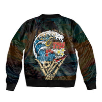 Aloha Hawaii Surfing Skull Bomber Jacket Shaka Skeleton Ride The Waves - Polynesian Pride