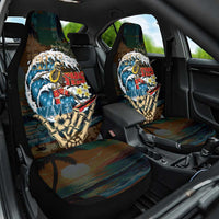 Aloha Hawaii Surfing Skull Car Seat Cover Shaka Skeleton Ride The Waves - Polynesian Pride