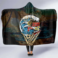 Aloha Hawaii Surfing Skull Hooded Blanket Shaka Skeleton Ride The Waves - Polynesian Pride