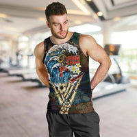 Aloha Hawaii Surfing Skull Men Tank Top Shaka Skeleton Ride The Waves - Polynesian Pride