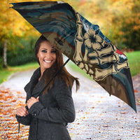 Aloha Hawaii Surfing Skull Umbrella Shaka Skeleton Ride The Waves - Polynesian Pride