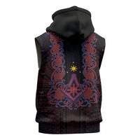 Personalised Philippines Barong Tagalog Freemasonry Sleeveless Zip Hoodie Filipino Masonic Polynesian Pattern LT14 - Polynesian Pride