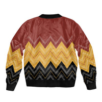 Kaokao Maori Tukutuku Inspired New Zealand Sleeve Zip Bomber Jacket