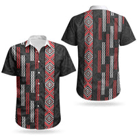 Roimata Toroa Maori Taniko Inspired New Zealand Couples Matching Off Shoulder Short Dress and Hawaiian Shirt LT14 - Polynesian Pride