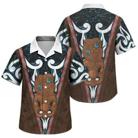 New Zealand Whakairo Family Matching Puletasi and Hawaiian Shirt Tiki Maori Carving Taniko Motifs LT14 Son's Shirt Multicolor - Polynesian Pride