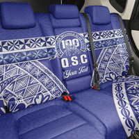 Personalised Queen Salote College Back Car Seat Cover Kolisi Fefine 100th Anniversary Kupesi Blue - Polynesian Pride
