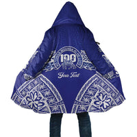 Personalised Queen Salote College Cloak Kolisi Fefine 100th Anniversary Kupesi Blue - Polynesian Pride