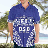 Personalised Queen Salote College Hawaiian Shirt Kolisi Fefine 100th Anniversary Kupesi Blue - Polynesian Pride