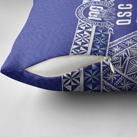 Personalised Queen Salote College Pillow Cover Kolisi Fefine 100th Anniversary Kupesi Blue - Polynesian Pride