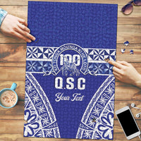 Personalised Queen Salote College Puzzle Kolisi Fefine 100th Anniversary Kupesi Blue - Polynesian Pride