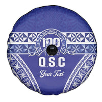 Personalised Queen Salote College Spare Tire Cover Kolisi Fefine 100th Anniversary Kupesi Blue - Polynesian Pride
