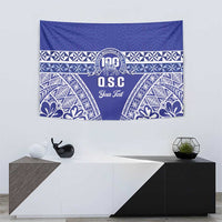 Personalised Queen Salote College Tapestry Kolisi Fefine 100th Anniversary Kupesi Blue - Polynesian Pride