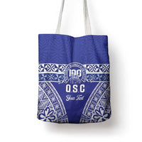 Personalised Queen Salote College Tote Bag Kolisi Fefine 100th Anniversary Kupesi Blue - Polynesian Pride
