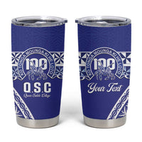 Personalised Queen Salote College Tumbler Cup Kolisi Fefine 100th Anniversary Kupesi Blue - Polynesian Pride