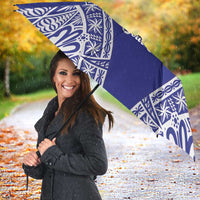 Personalised Queen Salote College Umbrella Kolisi Fefine 100th Anniversary Kupesi Blue - Polynesian Pride