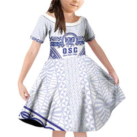 Personalised Queen Salote College Family Matching Off Shoulder Short Dress and Hawaiian Shirt Kolisi Fefine 100th Anniversary Kupesi White - Polynesian Pride