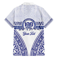 Personalised Queen Salote College Family Matching Short Sleeve Bodycon Dress and Hawaiian Shirt Kolisi Fefine 100th Anniversary Kupesi White - Polynesian Pride